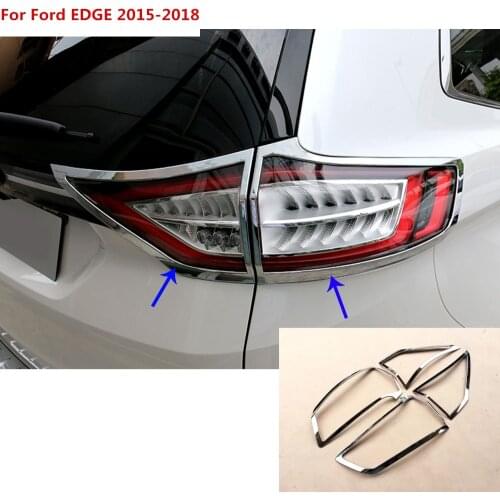 For Ford EDGE 2015 2016 2017 2018 car cover detector ABS Chrome cover trim back tail rear light lamp frame parts molding 4pcs