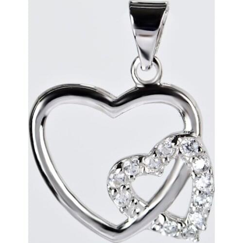 GND0364 2017 New 925 Sterling Silver Lovely Sweet Beauty Love Heart Crystal Hollow Necklaces Pendants , Jewelry Gift For Women