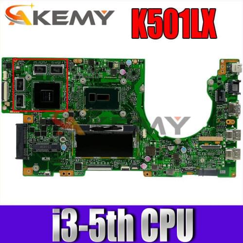 K501LX 4GB RAM I3-5010 CPU GTX950M mainboard for ASUS K501LN K501LB A501L K501L V505L mainboard Notebook motherboard 100%Test OK