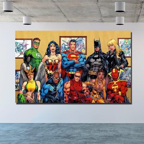 Funny Marvel Superhero Batman Anime Pictured Wall Art Painting Room Decoration Cuadros Canvas Poster Paintings Wall Decor