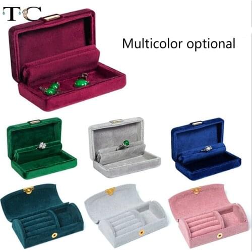 Creative Multi-functional Portable Jewelry Box High-end Velvet Jewelry Collection Box Ring Earrings Necklace Pendant Storage Box