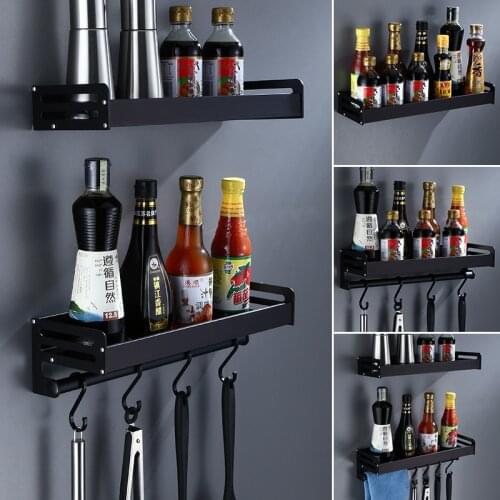 Kitchen Storage holder Bathroom Shelf Bath Shower Shelf Aluminum Black Bathroom Corner shelf Wall Mounted Black Aluminum
