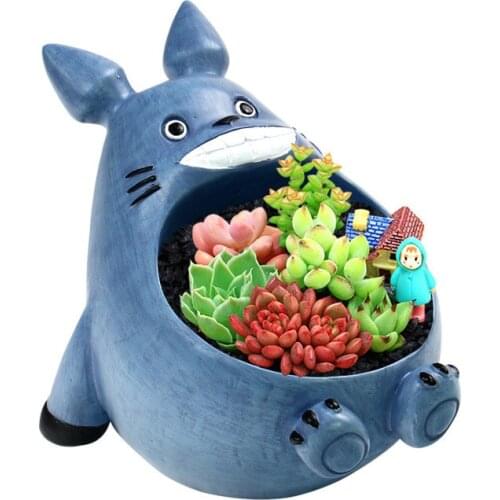 Lovely Little Animal Flower Pot Planter Desktop Decoration Resin Ornaments Creative Succulent Plant Pot Vase Home Garden Pot