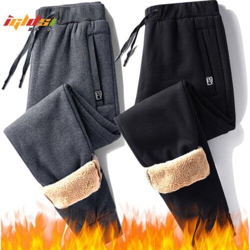 Mens Winter Plus Velvet Fleece Sweatpants 2021 Autumn Fitness Joggers Harem Pants Workout Casual Cotton Warm Long Trousers