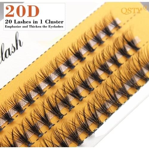 60pcs Natural Long 20D Mink Individual Eyelashes Professional Cluster False Eye Lashes Make up Faux Soft Extension Makeup Tools