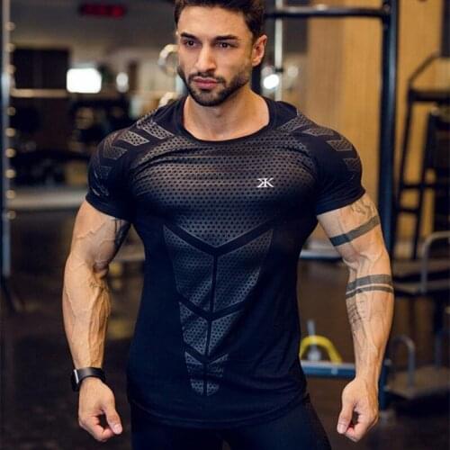 New large-type Men Compression T-shirt men bodybuilding Skinny Tee Shirt Male Gyms Running T-shirt Fitness Sports men t-shirts