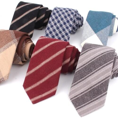 New Skinny Neck Ties For Men Women Casual Cotton Tie Suits Wedding Tie For Wedding Business Slim Men Plaid Necktie Gravata Gifts