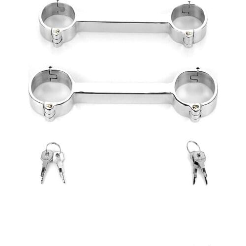 New Dia 47*57mm 64*51mm stainless steel metal bdsm bondage handcuffs slave restraint SM erotic couples adult game Sex toys