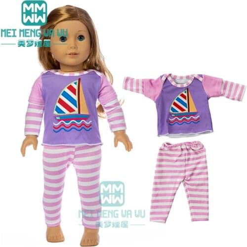 Clothes for doll fits 18 inch american doll T-shirts, trousers, skirts baby dolls Christmas day gift