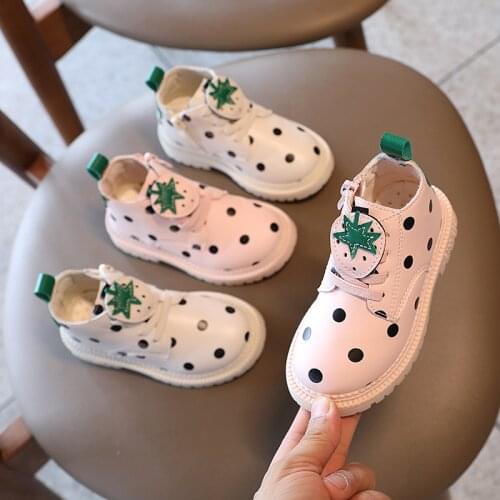 Autumn New Cartoon Strawberry Childrens Shoes Princess Shoes Girl Short Boots Childrens Baby Low-barrel Martin Boots