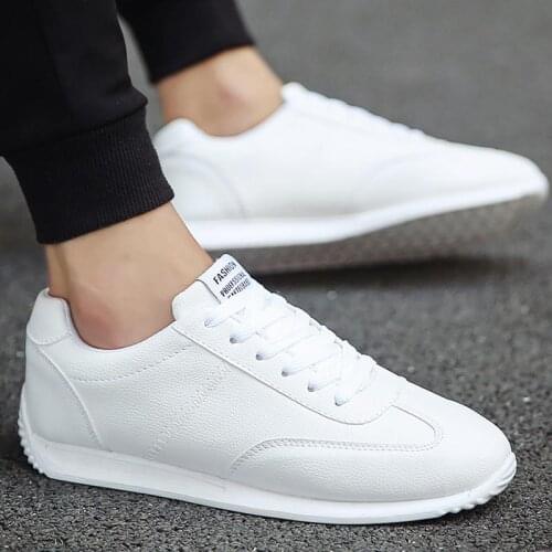 Autumn PU Leather Sport Men White Sports Shoes Men Running Shoes Women Light Sneakers Male Tennis Original Boty Schue GMB-1473