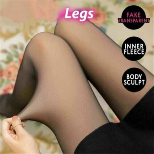 Legs Fake Translucent Warm Fleece Pantyhose Black/Gray/Coffee Original Ladies Slim Warm Winter Pants Thermal Underwear Bottoms