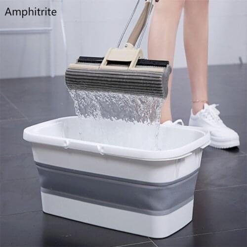 Portable Fold Mop Folding Bucket Bathroom Basin Outdoor Tourism Fishing Bucket Washing Car Clean Bucket Accessories Household