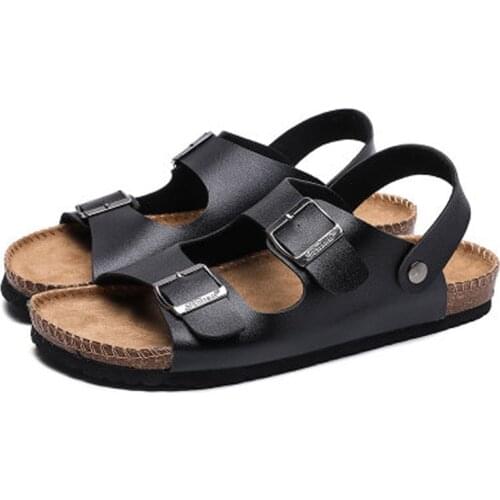 Adult Cork Slipper with Heel Straps for Men Shoes Comfortable Anti-slip for Summer Breathable Beach Sandals for Unisex Shoes