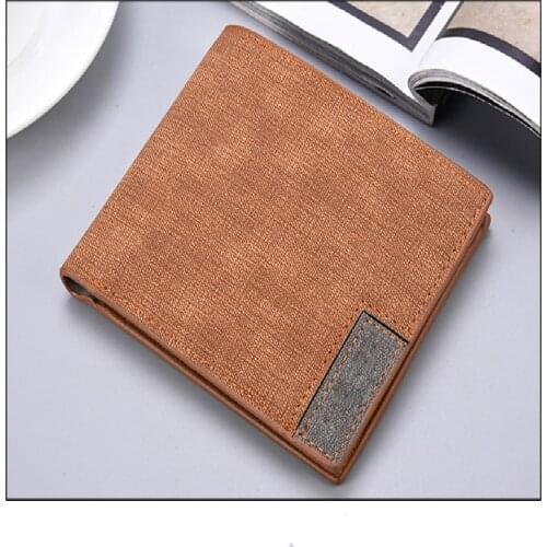 Vintage Men Leather Wallet Male Short Slim Male Purses Thin Money Dollar Card Holder Purses