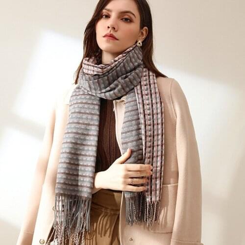 2021 Winter Scarf Female Autumn New Imitation Cashmere Scarf Floral Plaid Scarf Warm Scarf For Women