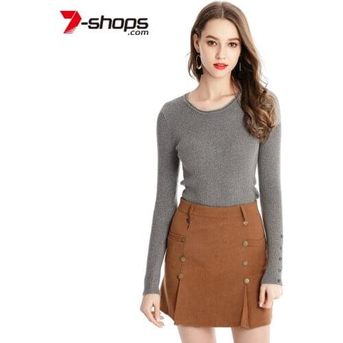 AECU Women Fashion Sweater Long Sleeve O Neck Warm Sweater Casual Soild Knitted Pullovers Women Elegant Jumpers Women Clothes