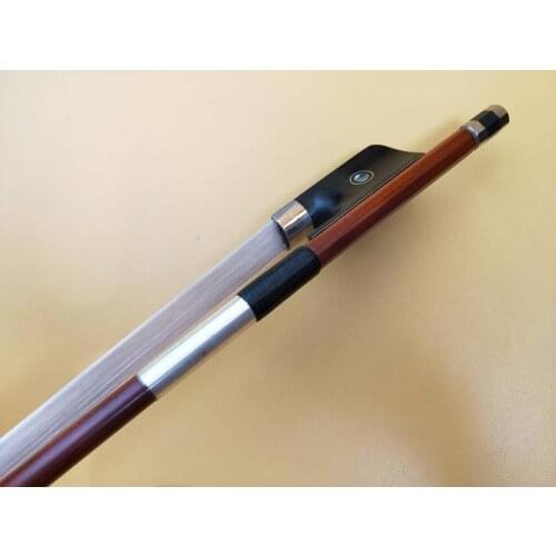 1 PC French Style Pernambuco Double Bass Bow Ebony frog with abalone shell eye White bow hair 3/4