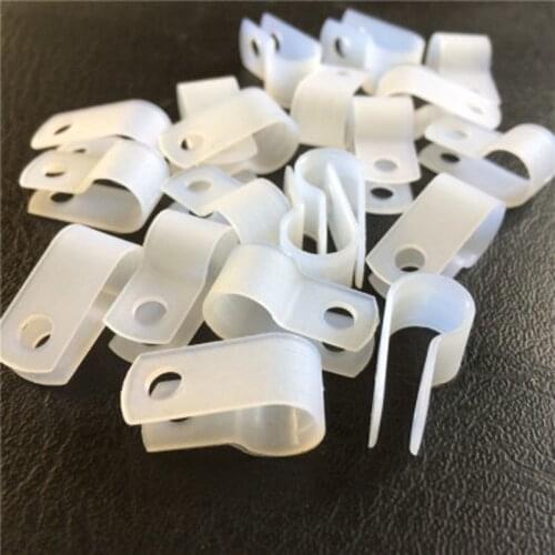100PCS 3.3/5.2mm U-Type Nylon Cable Clamp1/8 & 3/16" Clear White U-Type Cable Clamp Cable Clips Free Shipping