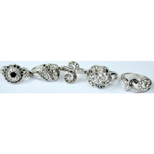 120Pcs Hot Sale Full Crystal Rhinestone Women Ring lot female anel Jewelry Lots Top quality LR4058