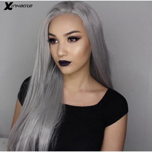 180 Density Straight 13x6 Lace Front Wig Grey Colored Human Hair Wigs For Women Brazilian Remy Transparent Lace Frontal Grey Wig