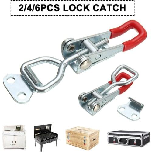 2/4/6pcs Woodworking Tools Quick Clamp Hand Tool Toggle Clamp Anti-slip Red Horizontal Door Bolts Type Quick Clamp Release Tool