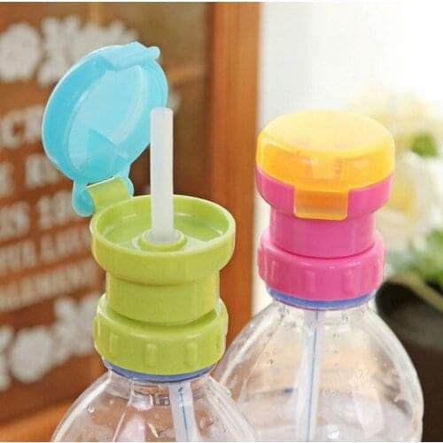 2PCS/LOT Creative Kids Portable Bottled Drinks Spill-proof Straw Cover Anti-Choke Suction Mouth for Children