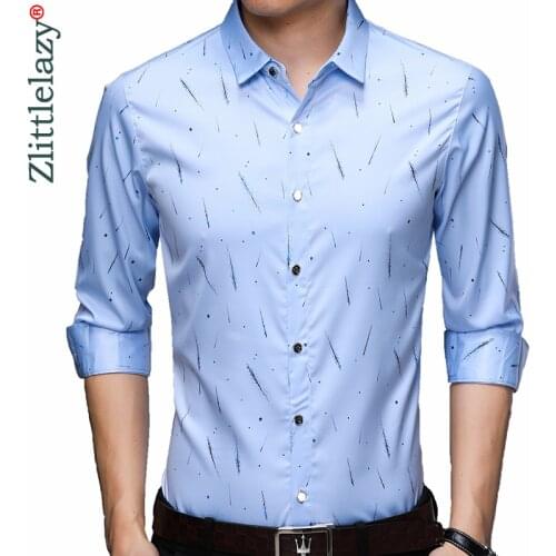 2020 Brand Long Sleeve Men Social Shirt Spring Streetwear Casual Striped Shirts Dress Mens Slim Regular Fit Clothes Fashions 042