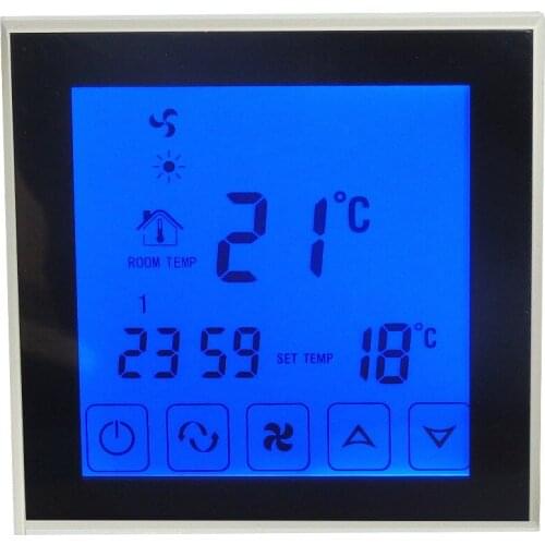 2p 4p blue backlight touch screen programmable heating cooling Thermostat with Timing program