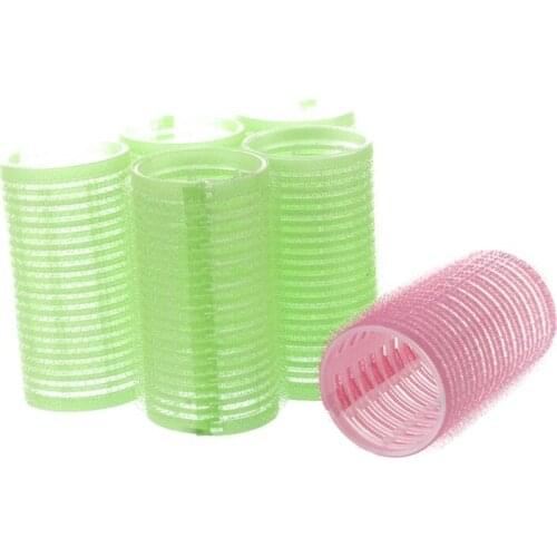 6x Big Self Grip Hair Rollers Cling DIY Hair Curlers 4.5cm