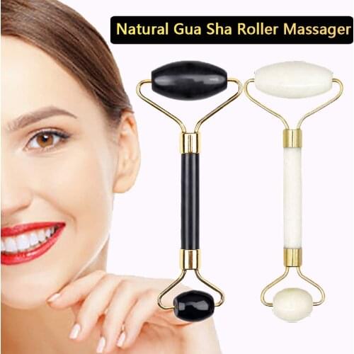 Jade Roller Massager For Face Natural Stone Slimming Lifting Massage Facial Guasha Board Scraper Chin Neck Beauty Skin Care Tool