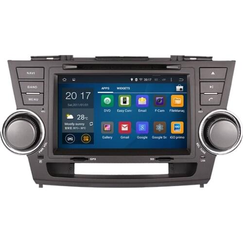 4+32G Auto 3/4G Android 10 car Radio DVD for Toyota Highlander 2008-2014 Navigation With GPS Video Wifi BT Tape Recorder Audio