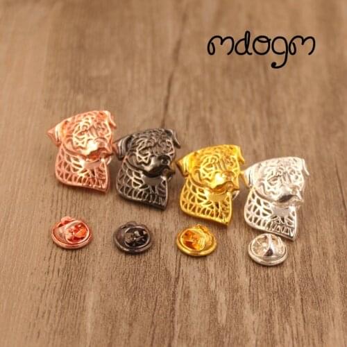Mdogm Rottweiler Dog Animal Brooches And Pins Suit Cute Funny Metal Small Father Collar Badges Gift For Male Men B041