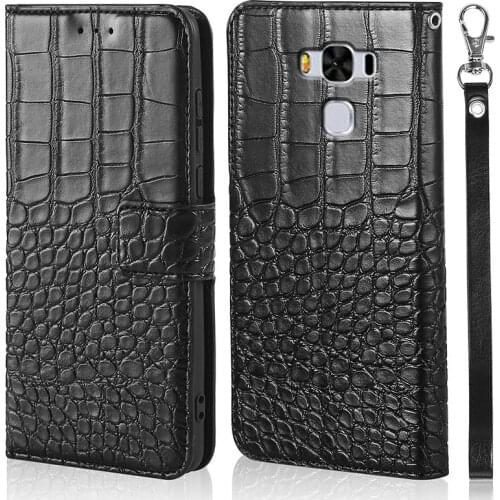 Flip Crocodile skin Leather Case For Asus Zenfone 3 Max ZC553KL Wallet Case for Asus X00DD X00DDA Card Phone Cover Coque Capa