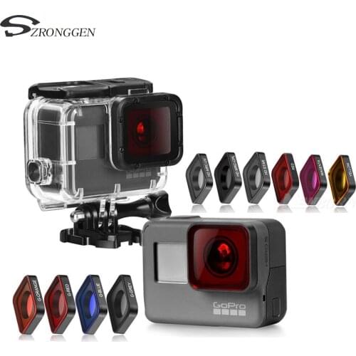 CNC Aluminum HD-MRC UV CPL Star Red Magenta Gradient red orange grey blue Color Lens Filter Kits For GoPro Hero 5 6 7 camera