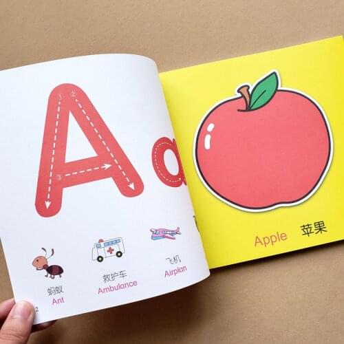 Baby Enlightenment Learning Book 26 English Alphabet Book English Book Toddler English ABC Picture Book Chinese Language For Kid