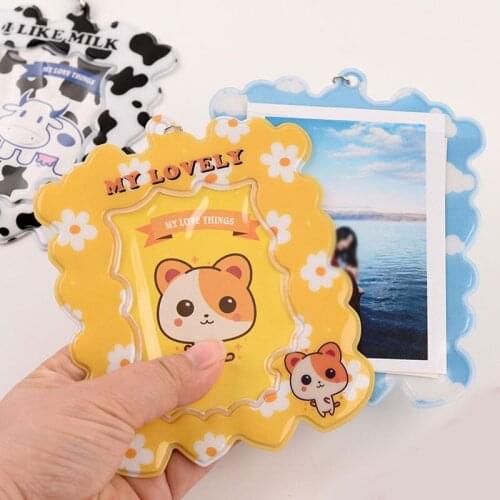 Cartoon Photo Album with Keychain Picture Case Storage Portable Name Card Book Photo Album Card Photocard Name Card ID Holder