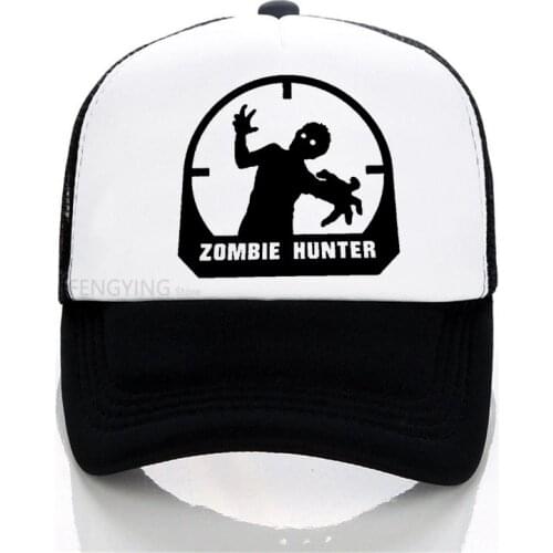 Zombie Hunter Axe Machete Skull Death Undead Walker baseball cap summer mesh hat fashion Leisure snapback hat