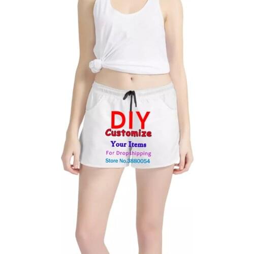 Custom Summer Beach Shorts Women Drawstring Surfing Board Quick Dry Stretch Novelty Swimsuit Swimwear Plus Size 4XL Dropship