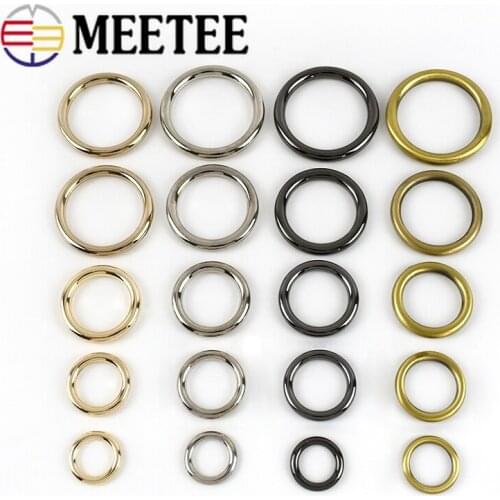 5pcs Meetee O Ring Buckles Metal Dog Collar Bag Belt Strap Clasp Key Chain Hooks Snap DIY Leather Craft Accessories