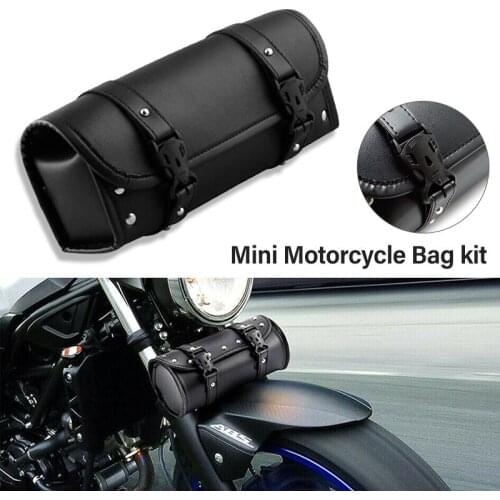 Motorcycle Saddlebags PU Leather Front Fork Tail Tool Bag Luggage For Harley Chopper Bobber Cruiser Sportster XL 883 1200