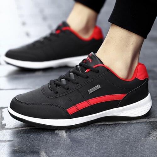 Mens Casual Sneakers Outdoor Lightweight Comfortable Running Shoes Fashion Student Sneakers Leather Sports Shoes Size38-48