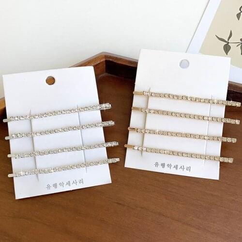 2020 Korea New Trendy Shiny Rhinestone Crystal Barrettes Hair Clips For Women Girls Fashion Hair Accessories Hairgrips Hairpins