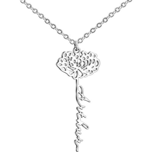 Customize the creative content necklace of birthday flowers, and you can freely choose the style of flowers and the artistic fon