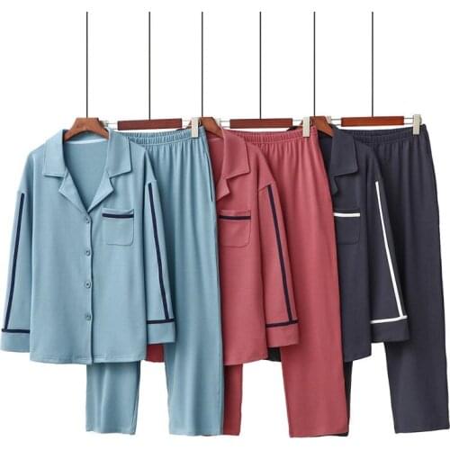 Autumn and Winter Couple Pajamas Hot Card Velvet Double-sided Sanding, Thick Warm Lapel Large Size Mens Home Service Suit