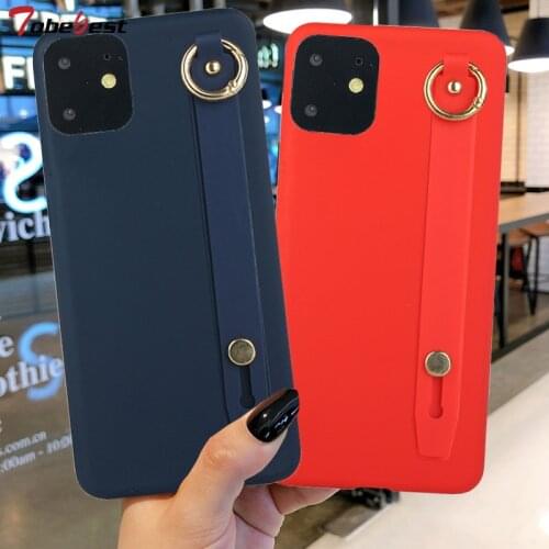 Wristband Bracket Soft Silicone Case For iphone 13 12 11 Pro XS Max XR X 8 7 6 6S Plus SE 2020 Coque Stand phone holder Cover