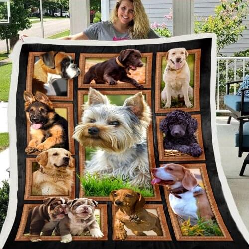 Dog Panda Animal Throw Blanket on Bed Sofa Autumn Spring Flannel Plush Sherpa Blankets for Adults Kids Bedspread Home Textiles