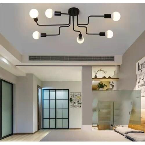 Modern living room LED ceiling lamp bedroom study dining room wrought iron paint chandelier interior lighting decoration lightin