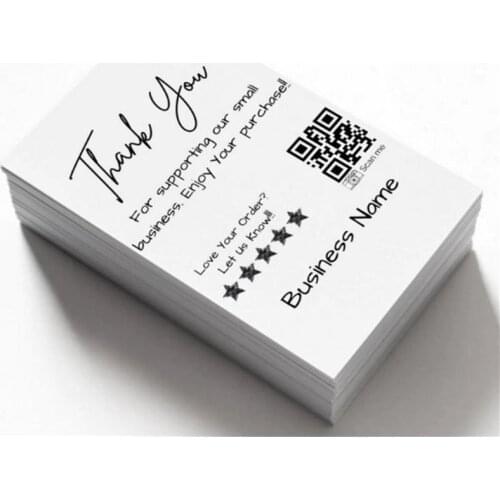 Thank You For Supporting Our Small Business | Custom Printed Cards| Custom QR Code Card| Package | Simple Thank You Cards