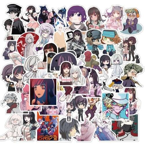 50PCS Akudama Drive Anime Stickers Toy For DIY Stationery Phone PS4 Luggage Suitcase Laptop Guitar Cartoons Children Sticker